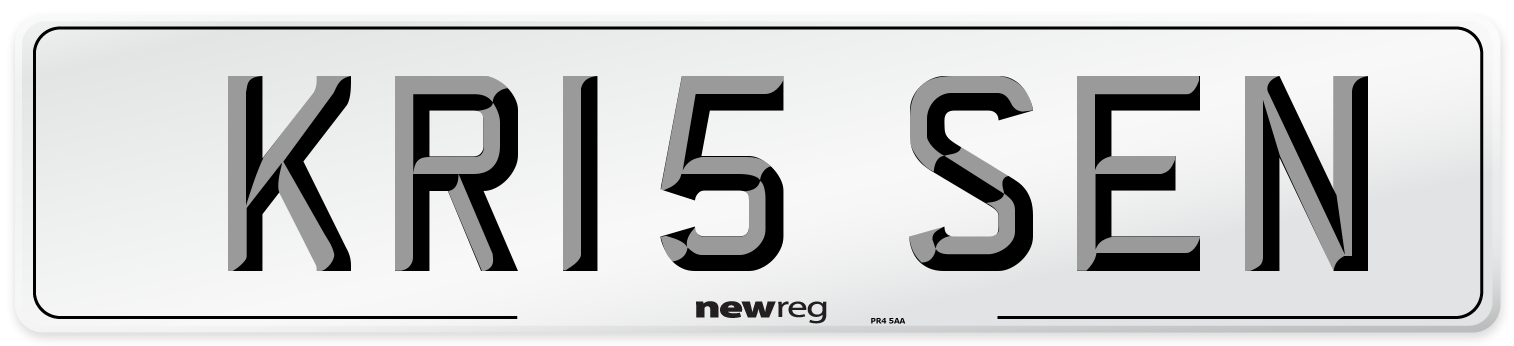 KR15 SEN Number Plate from New Reg